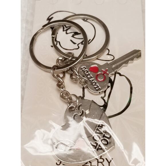 Two keyrings one heart one key I love you 81824 - Picture 2 of 2